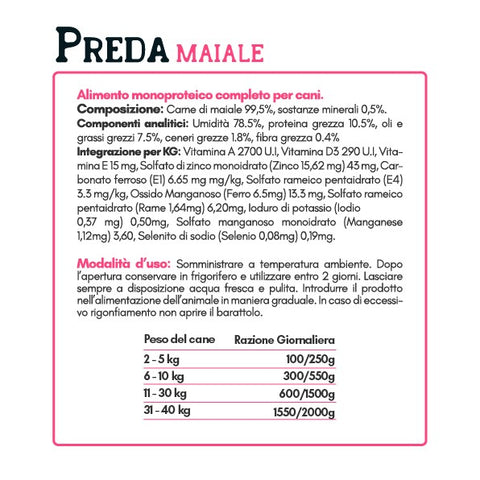 Preda umido monoproteico