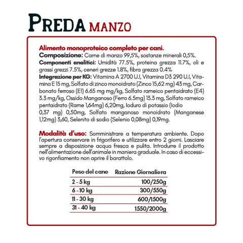 Preda umido monoproteico