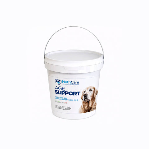 Confezione di Age Support per cani, alimento complementare anti-invecchiamento.