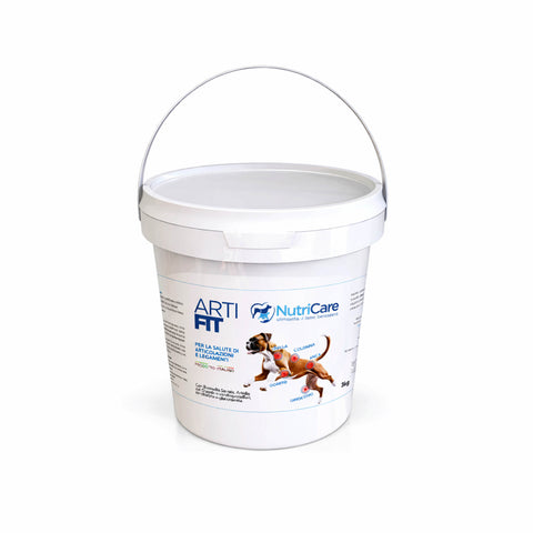 Barattolo di Arti-fit, alimento complementare per la salute delle articolazioni del cane