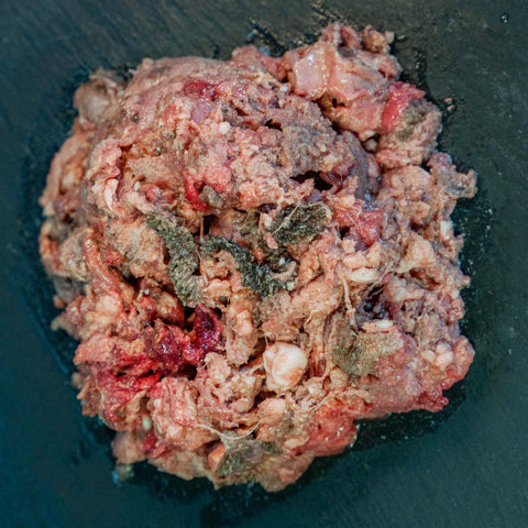 Macinato agnello e trippa verde BARF per cani