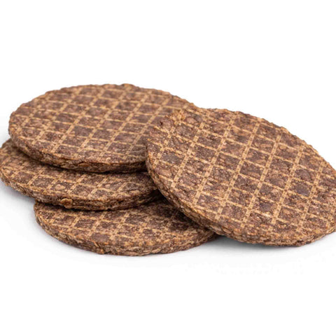 Barf Travel Burger snack per cani, snack naturale essiccato in forme rotonde, ideale per viaggi e gare.