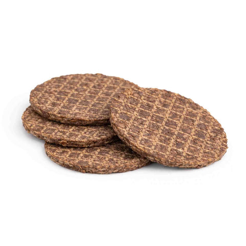 Barf Travel Burger snack per cani, biscotti essiccati naturali, ottimi per viaggi e esposizioni.