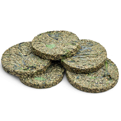 Burger cuore verde snack dietetico per cani e gatti a base di sole verdure, ideale per animali in dieta.