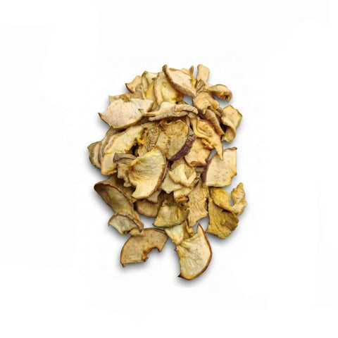 Chips di mela disidratate, snack naturale ottenuto da mele italiane selezionate.