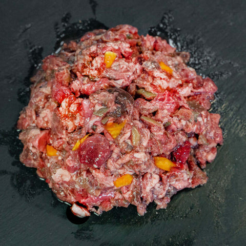 Dog Burger agnello e manzo con frutta BARF per cani